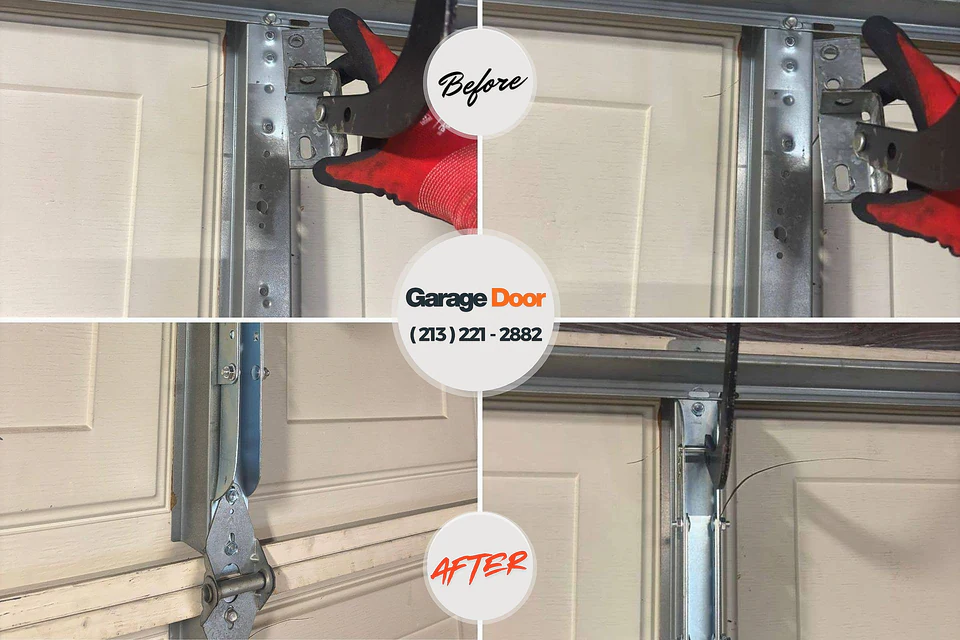 Before and after: garage door repair Bloomfield, IA